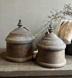 Houten Potje met Deksel Hippe Small