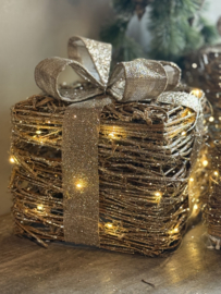 Cadeautje Rotan met LED lampjes Small