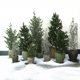 Kerstboom Zijde met Sneeuw LED Small -PTMD-