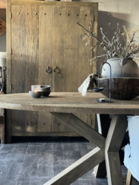 Eettafel Ovaal Oud Hout ''Rough''