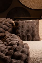 Plaid Taupe Fake Fur 220x240 cm -PTMD-