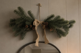 Hanger Zijde Groen Kerst met Strik