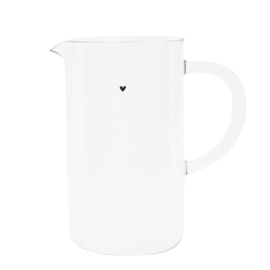 Glazen Kan met Zwart Hartje XL -Bastion Collections-