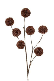 Zijde Tak Pompom Donkerbruin 96 cm