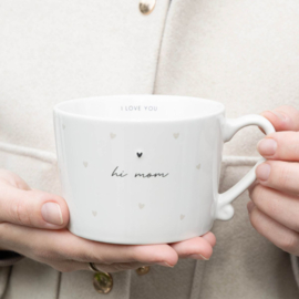Becher mit Ohr 'Hi Mom' mit Herzen -Bastion Collections-