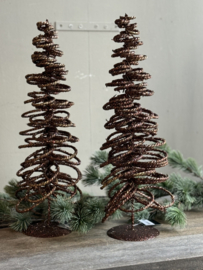 Kerstboompje Bruin Glitter Medium