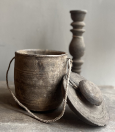 Oude Houten Kruik met deksel
