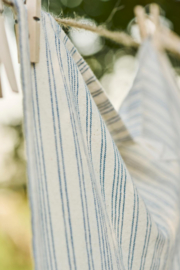 Theedoek Naturel met Blauwe Strepen