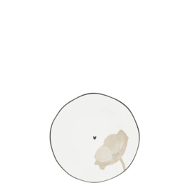 Bordje Wit met Naturel Bloem -Bastion Collections-