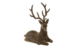Liegender Hirsch Samt Braun Small