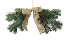 Hanger Zijde Groen Kerst met Strik