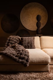 Plaid Taupe Fake Fur 220x240 cm -PTMD-