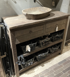 Sidetable Kota met 2-lades en 2 open vakken 100 cm -Driftwood-