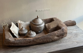 Oude Houten Bak met Handvat