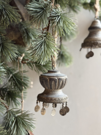 Houten Ornament met Muntjes Rustic aan Touw