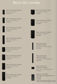 Kaars Wax LED Zwart D10xH15 cm