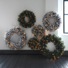 Kerstkrans met lampjes 90 cm -PTMD-