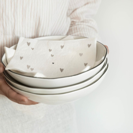 Papieren Servetten met Naturel Hartjes (20 stuks) -Bastion Collections-