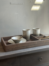 Serveer Tray 2-vaks Oud Hout