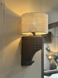 Wandlamp Houten Ornament (inclusief kap)