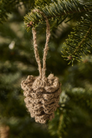 Cone for hanging crocheted jute