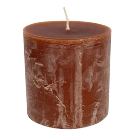 Stumpfe Kerze Rostbraun 8x8 cm