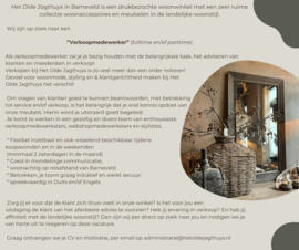 Vacature ’’Verkoopmedewerker’’ (fulltime en/of parttime)