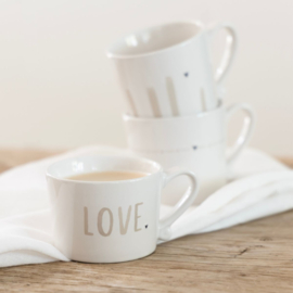 Small mug with handle natural Love -Bastion Collections-
