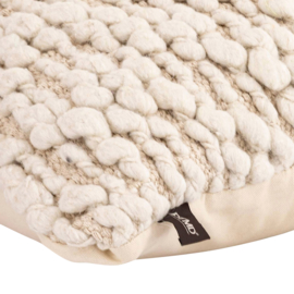 Kussen Handgeweven Wol Creme 60x40 cm -PTMD-