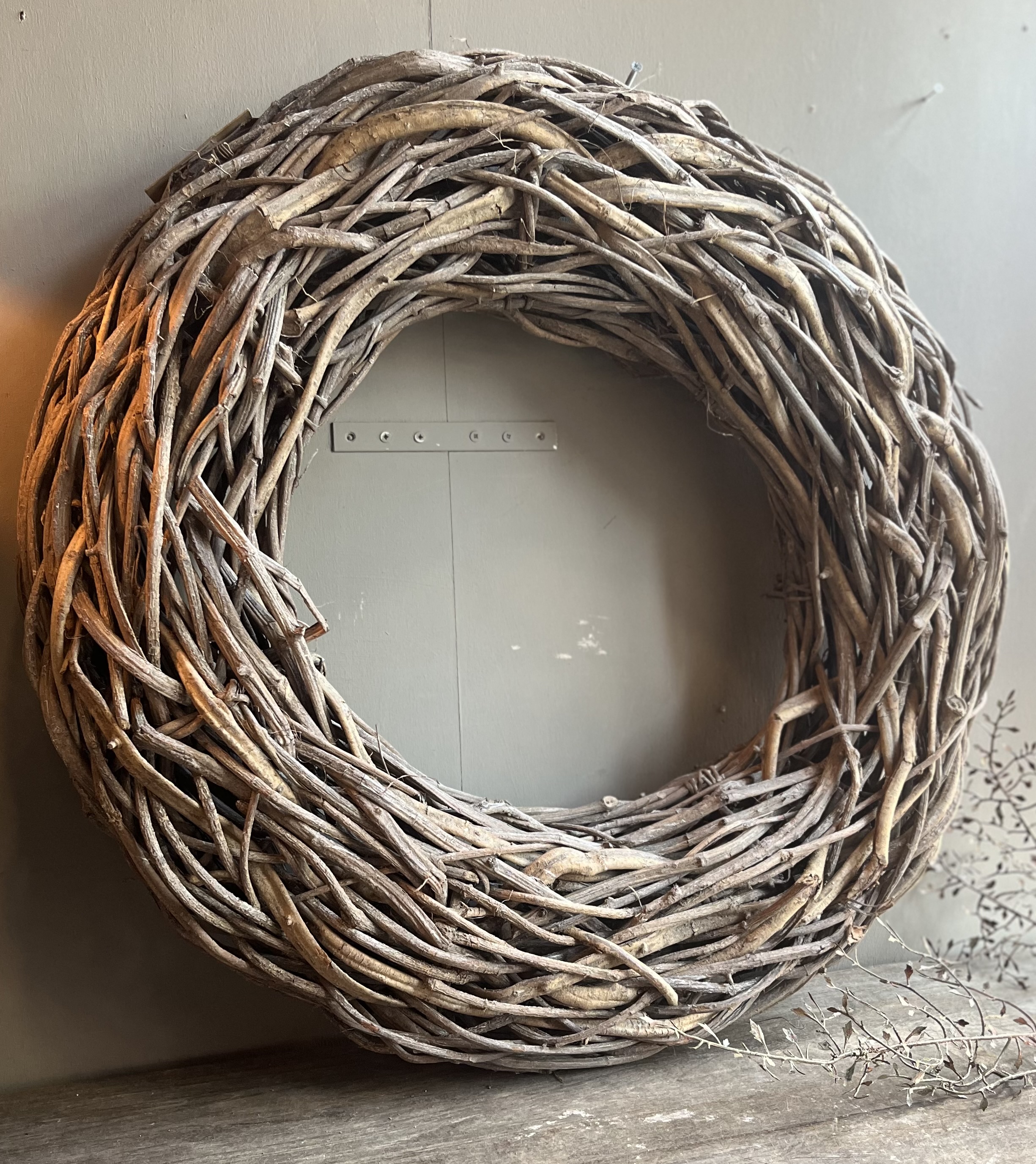 Kranz Flat Rattan Frosted 65 cm