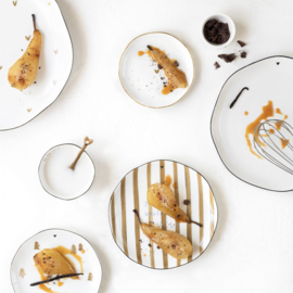 Klein Bordje Wit met Bruin Hartje 13 cm -Bastion Collections-
