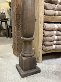 Holz-Stehlampe quadratisch 125 cm Old Brown
