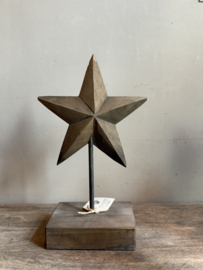 Houten Ster op Voet Large