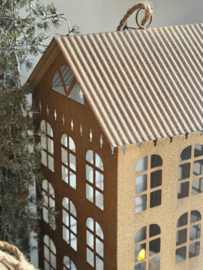 Metalen Huis Roest Bruin Extra Large