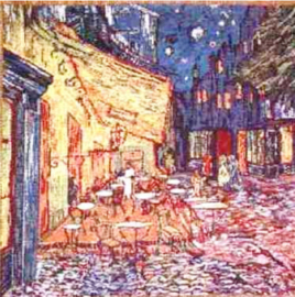 Gobelin Kissen Van Gogh La Terrasse 45x45cm