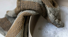 Theedoek Wafel Zand/Bruin -Mette Ditmer-