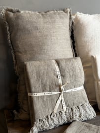 Linnen Plaid 130x170 cm Taupe -Luksa Home Collection-