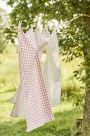 Theedoek Naturel met Lichtbruine Streepjes
