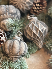 Weihnachtskugel Eichel 7,5 cm Camel Samt -Luksa-