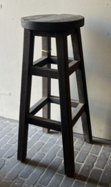 Ronde Barkruk Oud Hout -Driftwood-