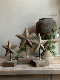Houten Ster op Voet Large