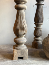 Alte Holzbalusterlampe -Aura Peeperkorn-