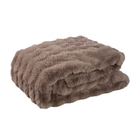 Plaid Taupe Fake Fur 220x240 cm -PTMD-