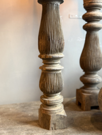 Alte Holzbalusterlampe -Aura Peeperkorn-