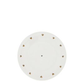 Plate Cup sm 13 cm White/Hearts allround -Bastion Collection-