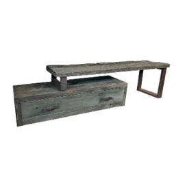 Tv-console 2-delig met grote lade ''Driftwood''