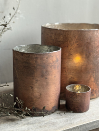 Windlicht Cilinder Brown 7x7 cm -Luksa-