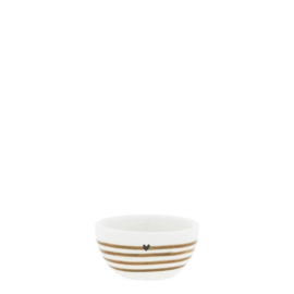Schaaltje Wit met Bruine Streep Small -Bastion Collections-