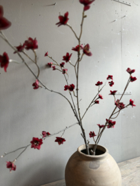 Zijde Tak Rood Bloemetje 110 cm