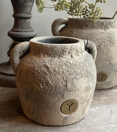 Stenen Kruik Rustic met twee oren 19x14 cm -Brynxz-